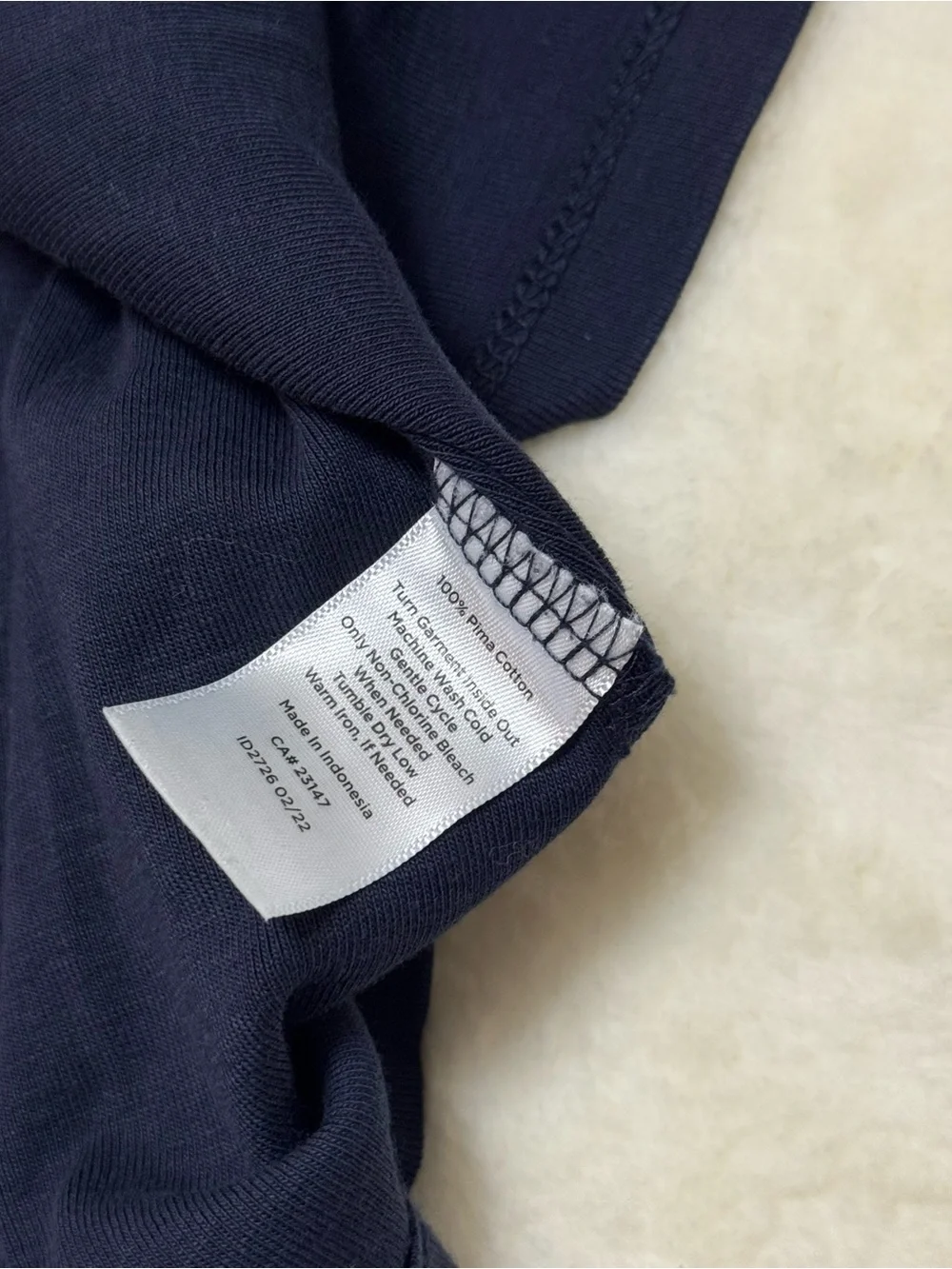 Talbots Navy Short Sleeve V-Notch Crew Tee - Picture 4 of 6